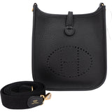 Hermès Noir Clemence Evelyne 16 Crossbody Bag