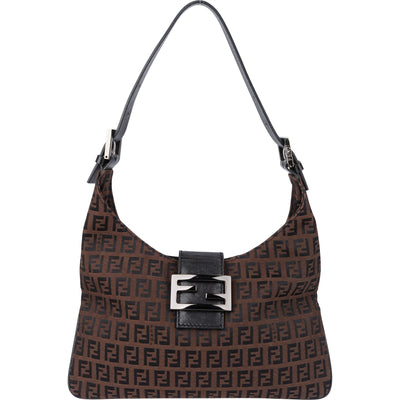 Fendi FF Monogram Baguette Buckle Shoulder Bag - vintageandkickz