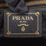 Prada Black Premium Leather Daino Vitello Handbag