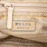 Prada Beige Nylon Triangle Side Crossbody Bag