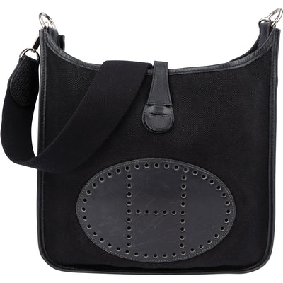 Hermès Classic Black Cotton Evelyne PM Crossbody Bag