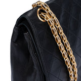 Chanel Quilted Lambskin 24K Gold Double Flap Crossbody Bag