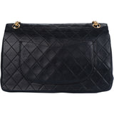 Chanel Quilted Lambskin 24K Gold Double Flap Crossbody Bag