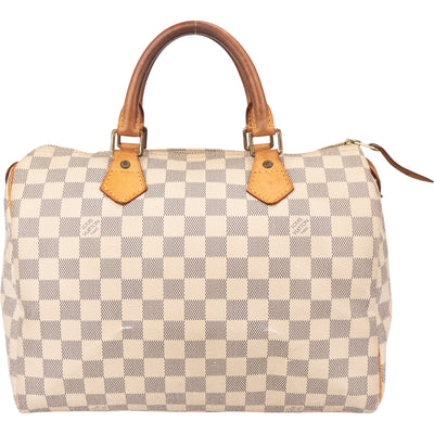 Louis Vuitton Damier Azur Monogram Speedy 30 Handbag - vintageandkickz