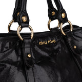 Miu Miu Black Leather City Handbag