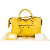 Balenciaga Yellow Leather City Handbag