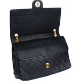 Chanel Quilted Lambskin 24K Gold Double Flap Crossbody Bag