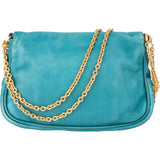 Fendi Blue Leather Fendista Chain Crossbody Bag