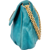 Fendi Blue Leather Fendista Chain Crossbody Bag