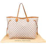 Louis Vuitton Damier Azur Monogram Neverfull GM Shopper Handbag