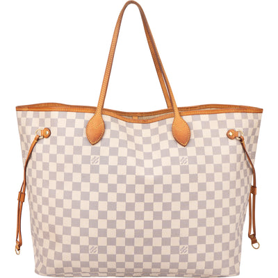 Louis Vuitton Damier Azur Monogram Neverfull GM Shopper Handbag