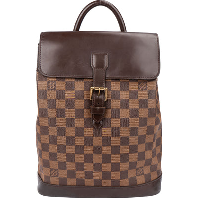 Louis Vuitton Damier Ebene Monogram Soho Backpack