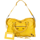 Balenciaga Yellow Leather City Handbag
