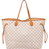 Louis Vuitton Damier Azur Monogram Neverfull GM Shopper Handbag