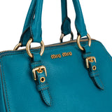 Miu Miu Blue Leather City Handbag