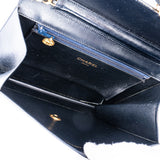 Chanel Dark Blue Boxcalf 80s Single Flap Shoulder Bag