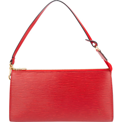 Louis Vuitton Rouge Epi Leather Pochette Accessoire Handbag