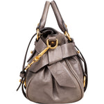 Miu Miu Grey Leather City Handbag - vintageandkickz