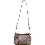 Miu Miu Grey Leather City Handbag - vintageandkickz