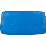 Bottega Veneta Blue Intrecciato Leather Roma Handbag