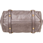 Miu Miu Grey Leather City Handbag - vintageandkickz