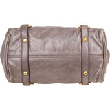 Miu Miu Grey Leather City Handbag - vintageandkickz