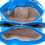 Bottega Veneta Blue Intrecciato Leather Roma Handbag