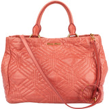 Miu Miu Quilted Pink Leather Handbag