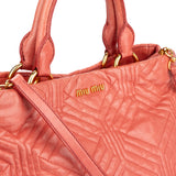 Miu Miu Quilted Pink Leather Handbag