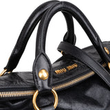 Miu Miu Black Leather City Handbag