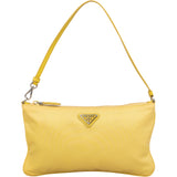 Prada Yellow Nylon Triangle Mini Handbag