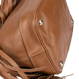 Prada Brown Soft Calf Fringe Bucket Handbag