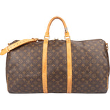 Louis Vuitton Canvas Monogram Keepall 55 Bandouliere