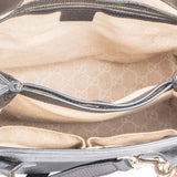 Gucci Black Leather Bamboo Handbag