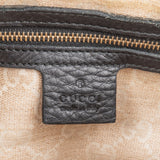 Gucci Black Leather Bamboo Handbag