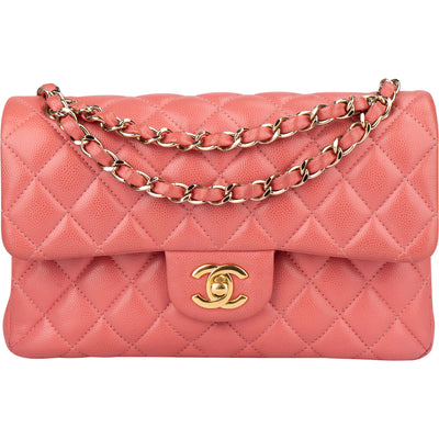 Chanel Quilted Caviar Leather Small Double Flap Crossbody Bag