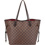 Louis Vuitton Damier Ebene Monogram Neverfull MM Shopper Handbag