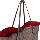 Louis Vuitton Damier Ebene Monogram Neverfull MM Shopper Handbag