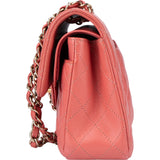 Chanel Quilted Caviar Leather Small Double Flap Crossbody Bag