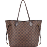 Louis Vuitton Damier Ebene Monogram Neverfull MM Shopper Handbag