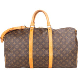 Louis Vuitton Canvas Monogram Keepall 50 Bandouliere