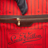 Louis Vuitton Damier Ebene Monogram Neverfull MM Shopper Handbag