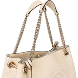 Gucci White Leather GG Soho Crossbody Bag