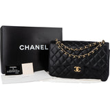 Chanel Quilted Caviar Leather Jumbo Double Flap Crossbody Bag