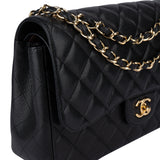 Chanel Quilted Caviar Leather Jumbo Double Flap Crossbody Bag
