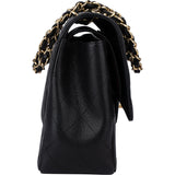 Chanel Quilted Caviar Leather Jumbo Double Flap Crossbody Bag