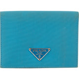 Prada Blue Nylon Triangle Cardholder