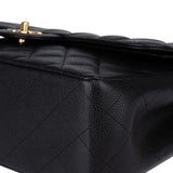 Chanel Quilted Caviar Leather Jumbo Double Flap Crossbody Bag