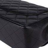 Chanel Quilted Caviar Leather Jumbo Double Flap Crossbody Bag