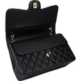 Chanel Quilted Caviar Leather Jumbo Double Flap Crossbody Bag